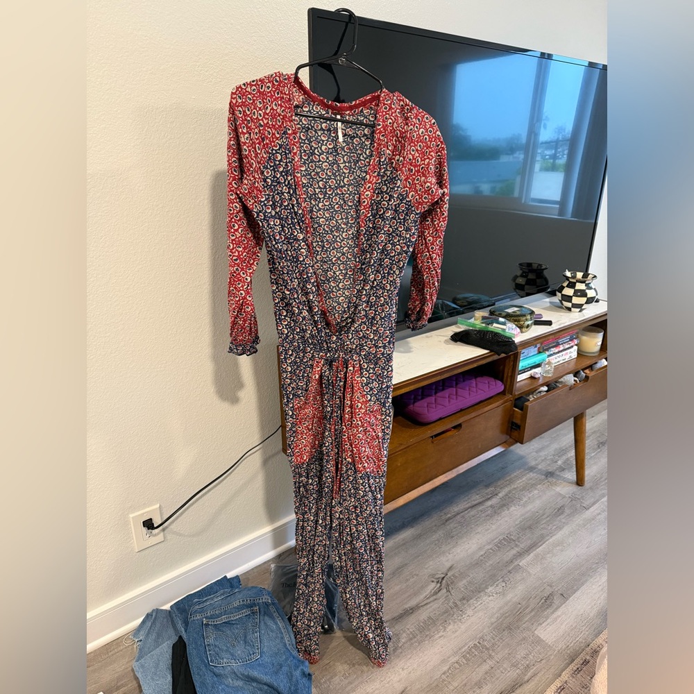 Free people Floral Long Sleeve Jumpsuit